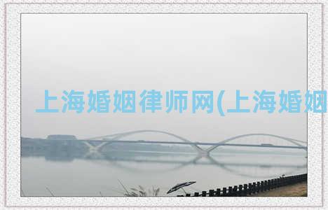 上海婚姻律师网(上海婚姻律师)